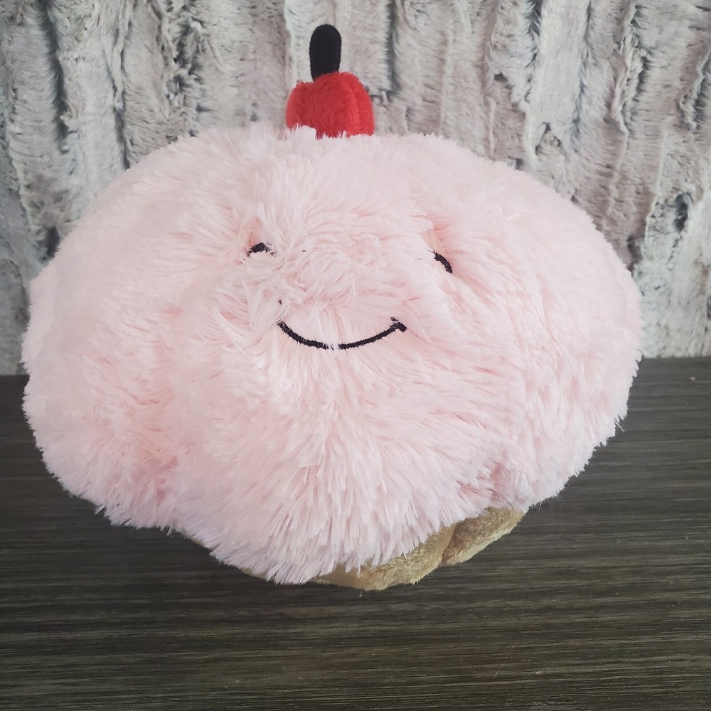 Squishable Pink Cupcake Retired Pillow Stuffed Animal Comfort Food Cherry On Top